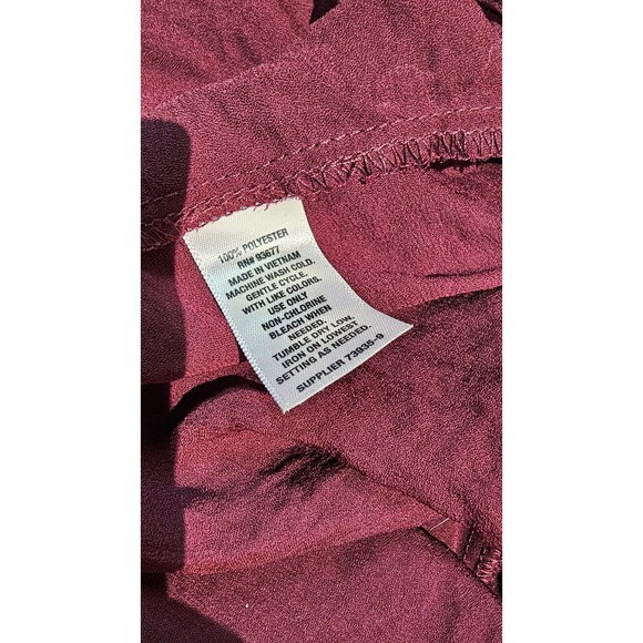 ANA A NEW APPROACH V-Neck Long Sleeve Blouse – Burgundy - Picture 5 of 6